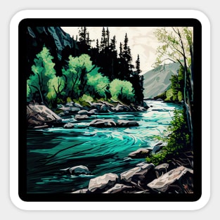 Swift River Scenery Sticker